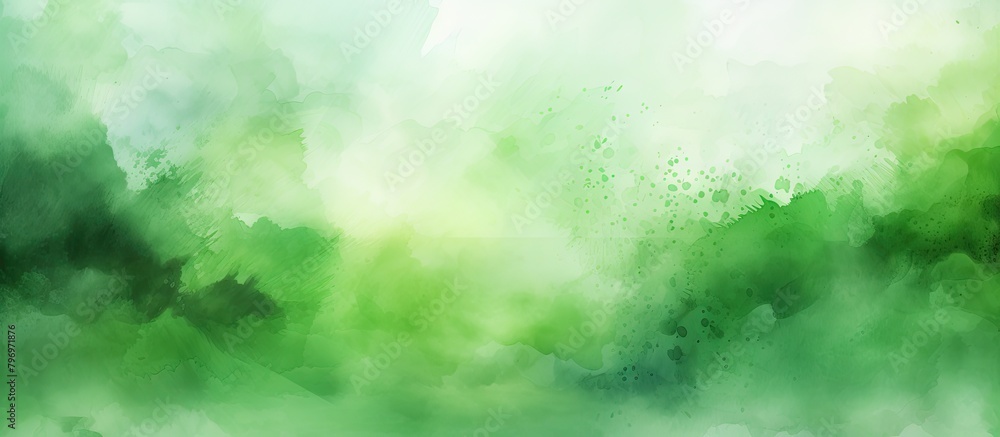 Obraz premium Landscape with Green Trees and Clouds