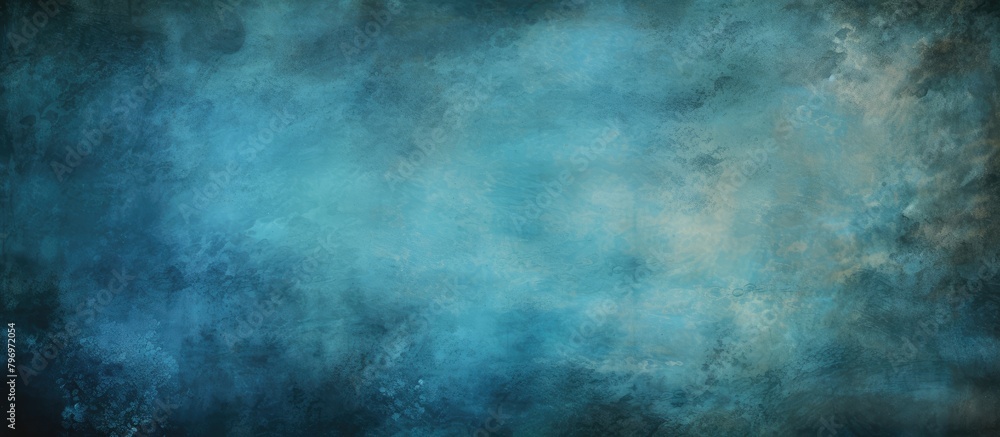 Blue and black abstract art on dark backdrop