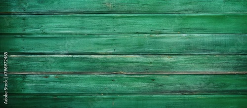 Close up of green wood wall with paint