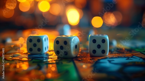 dice on the table - ai generative 