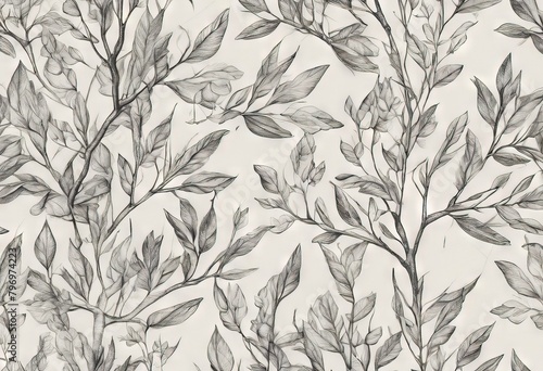  branches decoration Background title textiles pattern leaves blog simple drawing pencil barbics Design botanical vintage Hand image fabrics illustration wallpapers Seamless 