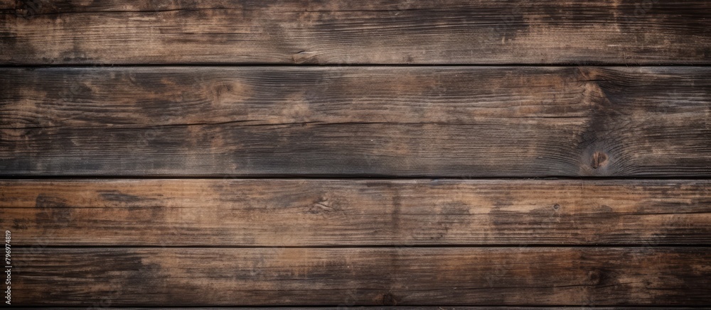 Close-up of dark-stained wooden wall Close-up of dark-stained wooden wall