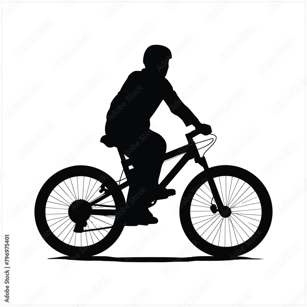Biker and bike silhouette black vector. Biker and bike silhouette black vector.
