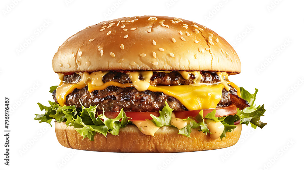 burger on white isolated on  png background and transparent background