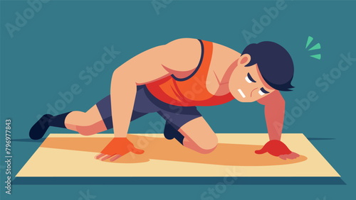 An exhausted fighter collapses onto the mat after completing a grueling circuit training session.