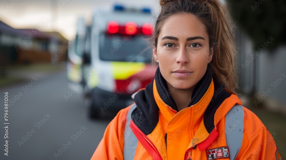 Portrait of a female; rescue personnel staff