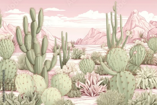 Cactus landscape plant tranquility.
