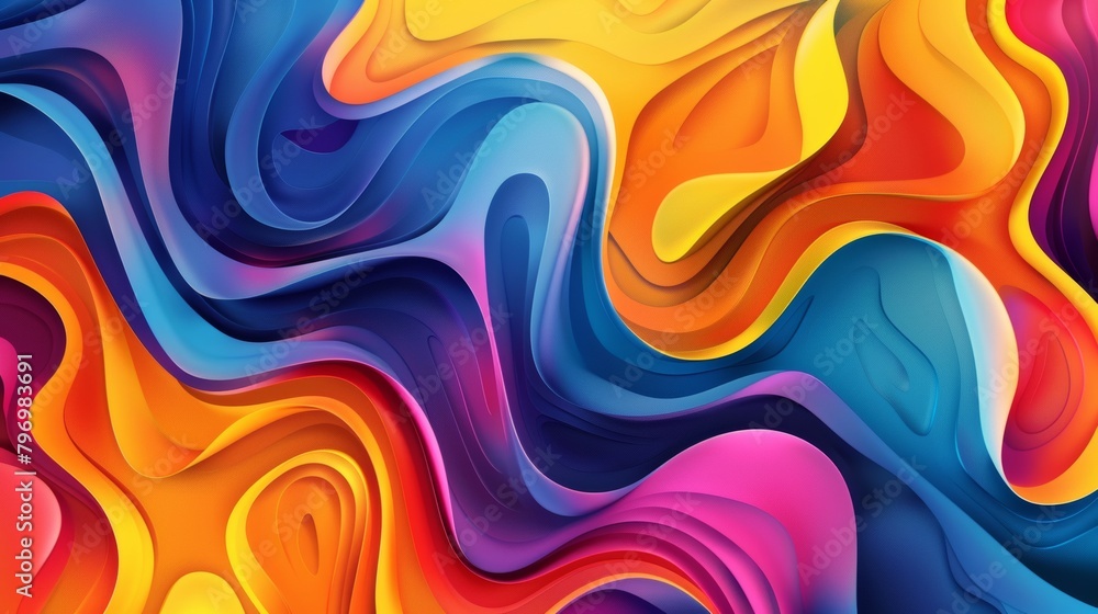 Digital artwork featuring smooth flowing waves of vibrant and colorful gradients Digital artwork featuring smooth flowing waves of vibrant and colorful gradients