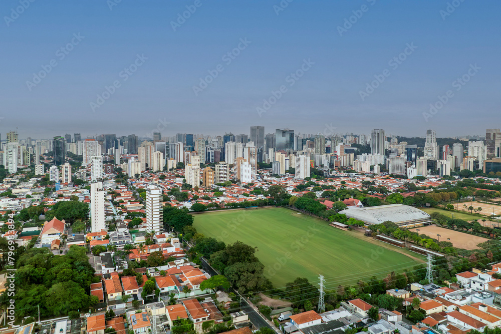 Naklejka premium Foto área da região do Brooklin, na zona Sul da cidade de São Paulo