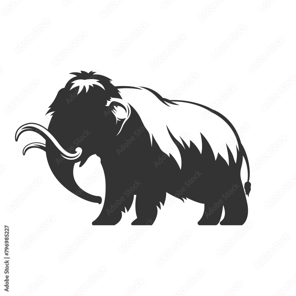 Woolly mammoth silhouette illustration vector design