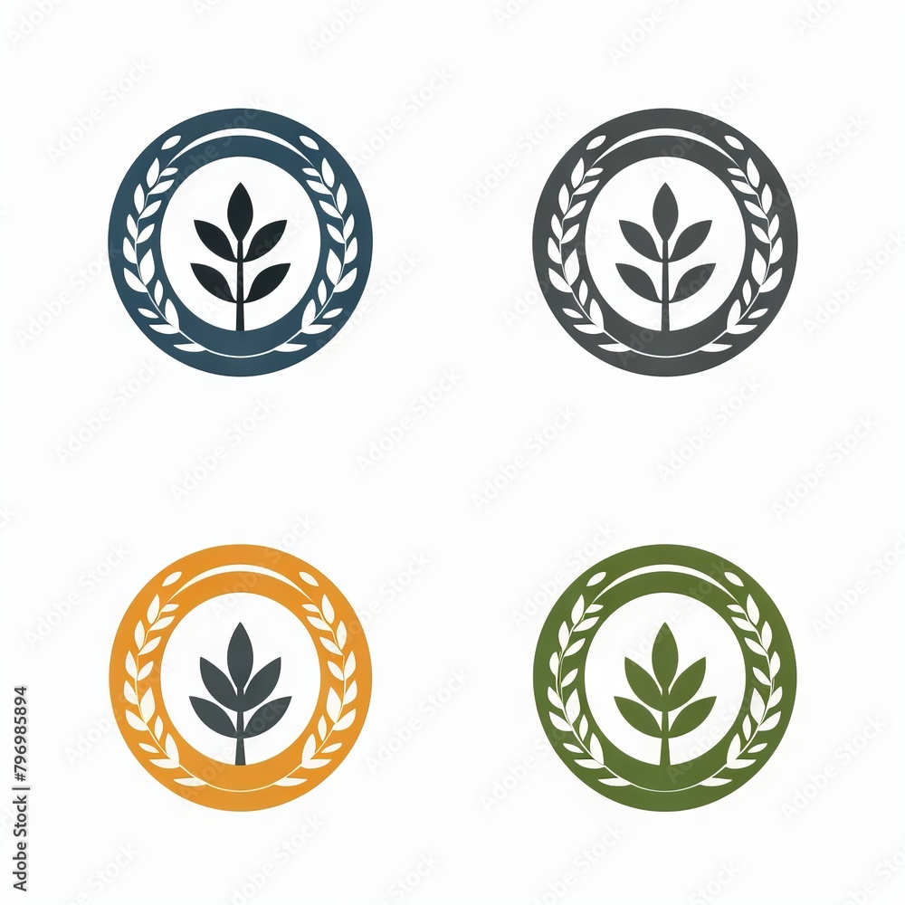 Set best seller icon design with laurel, best seller badge logo isolated - vector Set best seller icon design with laurel, best seller badge logo isolated - vector