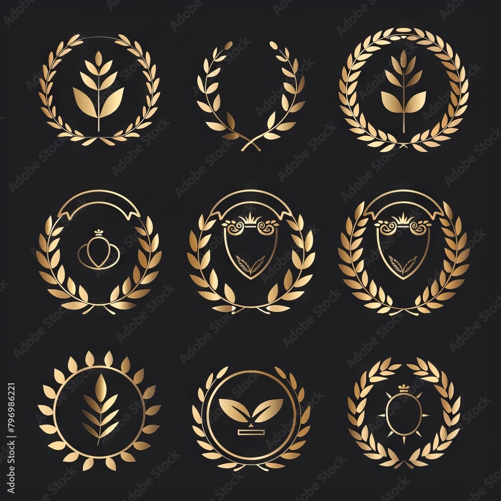 Set of best seller icon design with laurel wreath, best seller badge logo isolated transparent background, vector illustration Set of best seller icon design with laurel wreath, best seller badge logo isolated transparent background, vector illustration