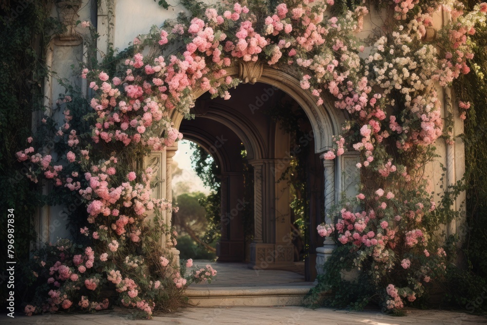 Fototapeta premium Beautiful archway outdoors architecture building.