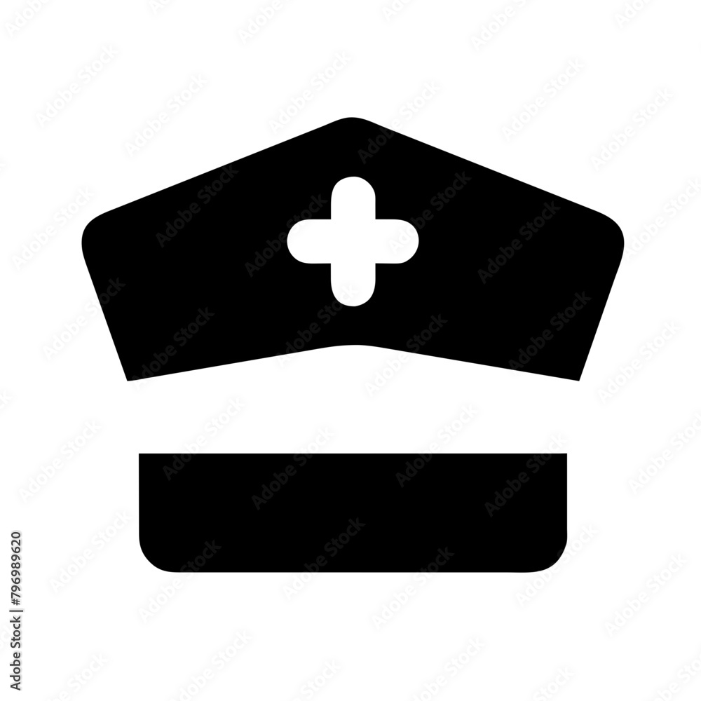 Nurse hat icon on a Transparent Background Nurse hat icon on a Transparent Background