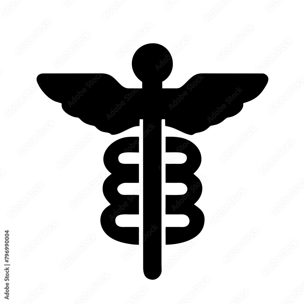 Medical caduceus icon vector graphics element silhouette Healthcare symbol sing isolated illustration on a Transparent Background Medical caduceus icon vector graphics element silhouette Healthcare symbol sing isolated illustration on a Transparent Background