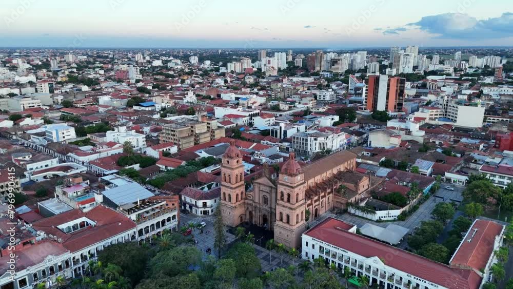 aerial view of the city sunset aerial view of the city sunset