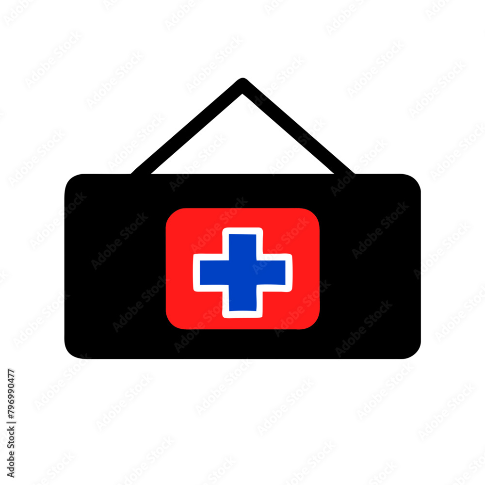 Fototapeta premium Pharmacy sign icon vector graphics element silhouette medical symbol sing illustration on a Transparent Background