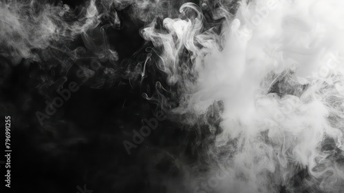 White fog or smoke on dark copy space background. illustration