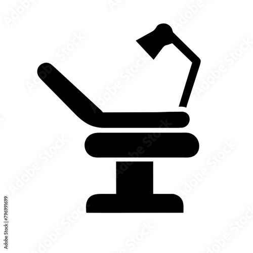 Dental chair icon vector graphics element silhouette Oral symbol sing illustration on a Transparent Background