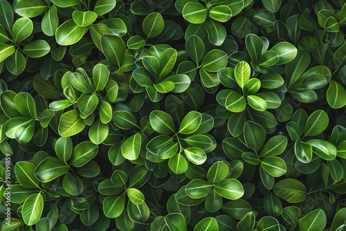 Green bush background with small leaves, seamless texture Top view of nature pattern for garden or plant wall art decoration Photorealistic image in the style of nature Extreme close-up shot photo