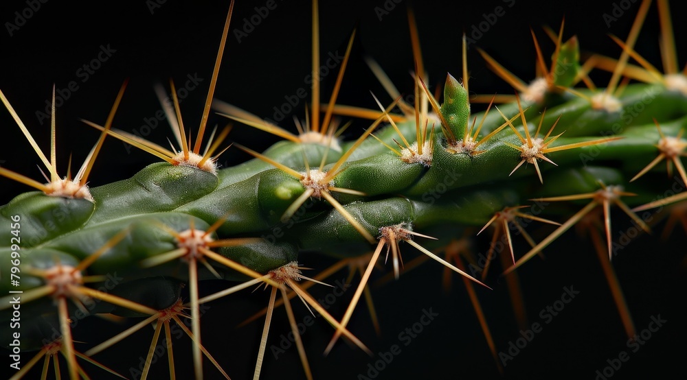 Close-up of a cactus spine showing intricate details Close-up of a cactus spine showing intricate details