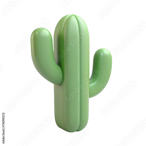 Festive Cinco de Mayo Mexican Cactus Icon: 3D Vector Illustration for Stylish Party Cards, Transparent Background, Png photo