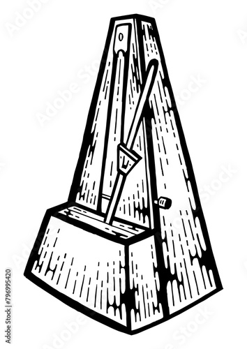 black and white metronome drawing clip art preview