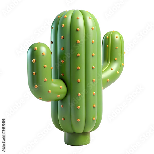 Colorful Cinco de Mayo Mexican Cactus Perfect 3D Design for Festive Party Invites and Decor, Transparent Background, Png