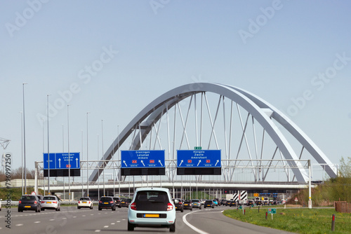 Eisenbahnüberführung am Kreuz Muiderberg Autobahn A1, A6 photo