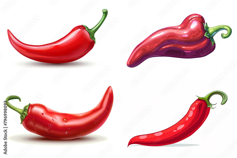 A vibrant red chili pepper isolated on a white background.