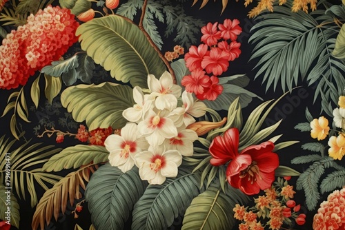Botanical pattern art painting flower.