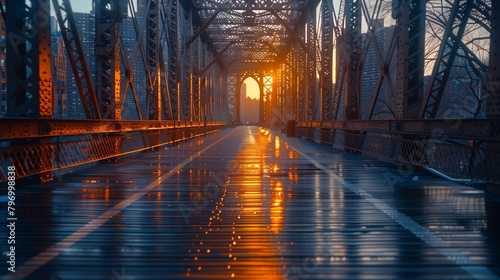 Shadows and Highlights  Evening Cityscape Bridge  generative ai