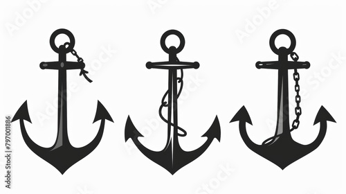 Vector illustration of ship anchor isolated