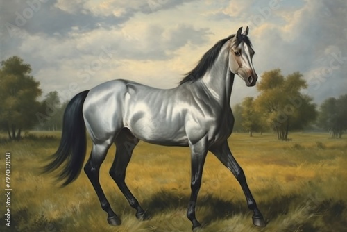 Horse painting stallion animal.