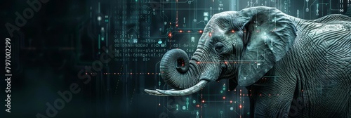 An elephant with a memory for complex algorithms helps troubleshoot and maintain legacy systems, valued for its longterm knowledge retention, business concept