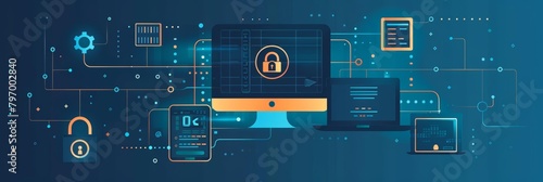 Design a graphic that showcases the importance of credentials in ensuring secure connections on both mobile and computer devices