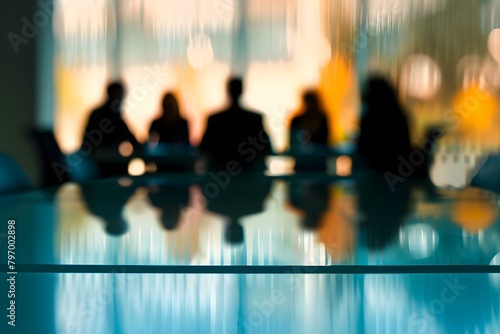 Background of business people in an office meeting with a blurred effect. Concept Corporate Environment, Blurred Background, Group Discussion, Business Professionals, Office Meeting
