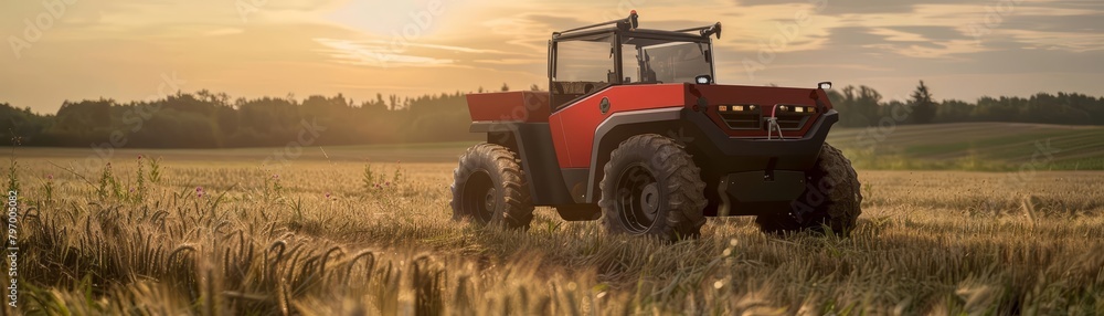 The new farm utility vehicle is robust and reliable, modeled after the dependable strength of an ox The new farm utility vehicle is robust and reliable, modeled after the dependable strength of an ox