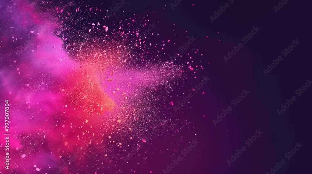 Obraz premium Colorful powder explosion on black background.