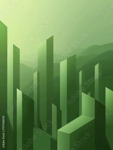 Simple gradient background  green color scheme  blurred  flat  minimalist style  simple lines  clean background  high resolution  high quality in the style of a minimalist artist Hyper-Realism