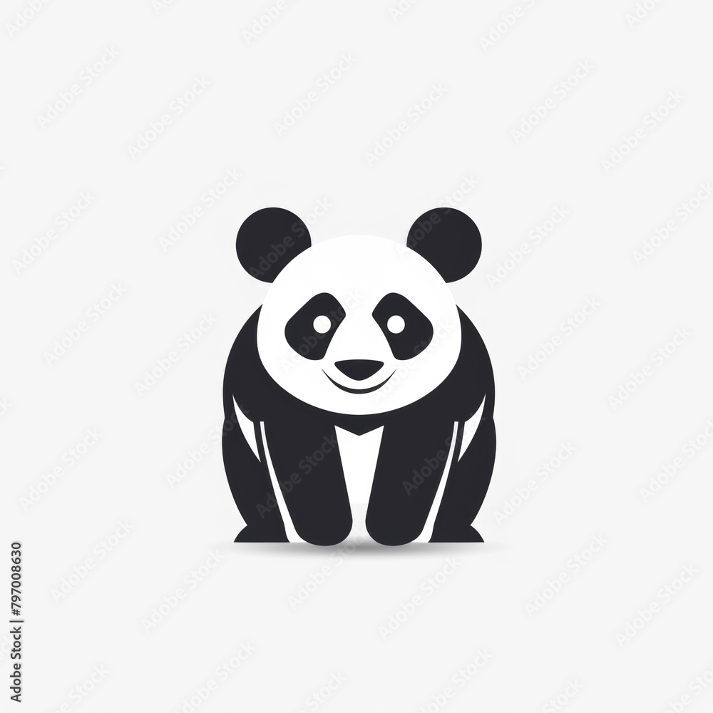 Fototapeta premium Vector illustration cartoon of a cute panda over white background.