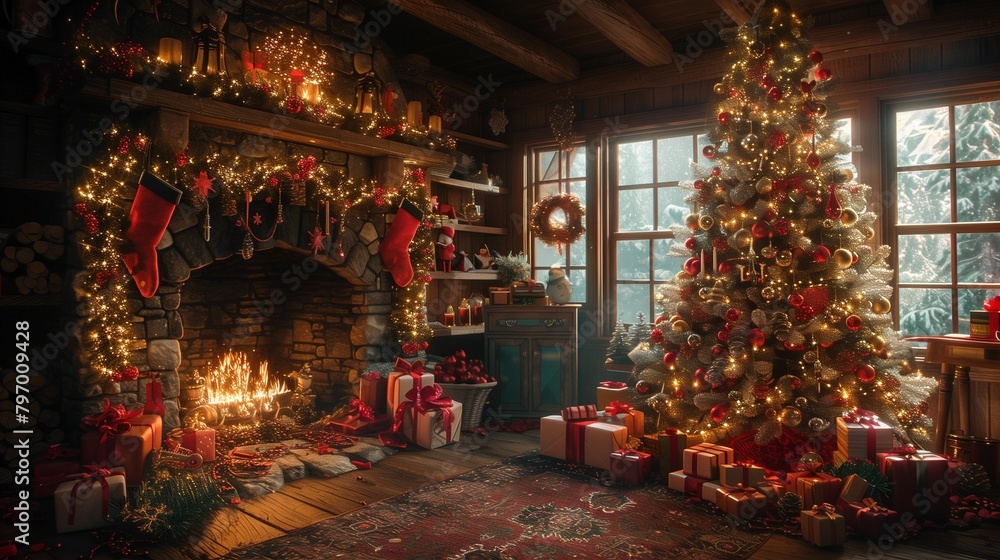 Cozy Christmas Eve Celebration, generative ai Cozy Christmas Eve Celebration, generative ai