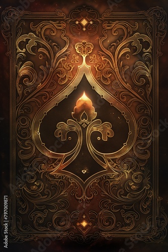 Ornate playing cards with intricate gold details evoke vintage luxury and mystique