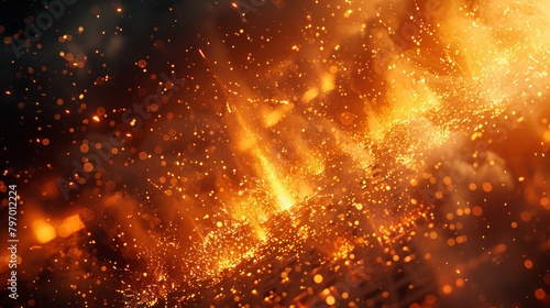 A fiery welding spark lights up an urban skyline, simulating a vivid cityscape on fire