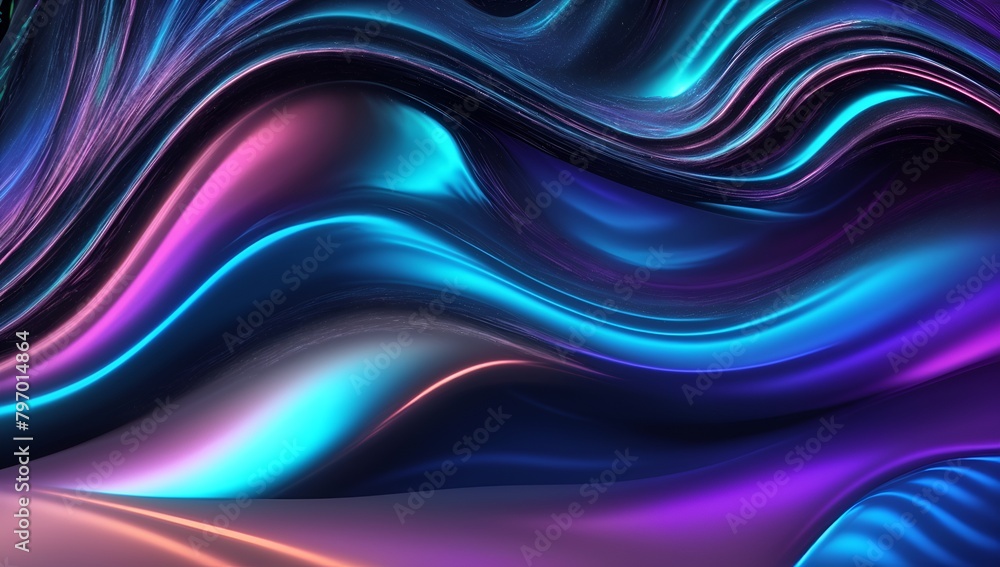 Fototapeta premium Abstract blue and purple liquid wave futuristic background.