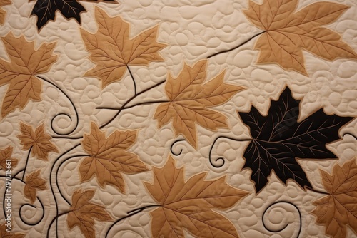 Falling maple leaves quilting textile pattern.