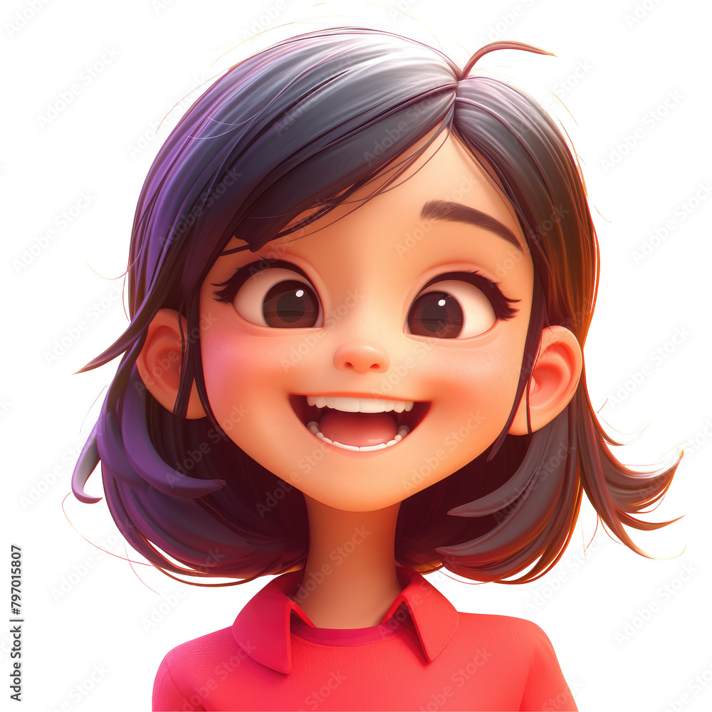 Children encounter a delightful character in the form of a charming stylized cartoon girl radiating joy and beauty against a background of bright happiness depicted with a sweet smile in a yo Children encounter a delightful character in the form of a charming stylized cartoon girl radiating joy and beauty against a background of bright happiness depicted with a sweet smile in a yo