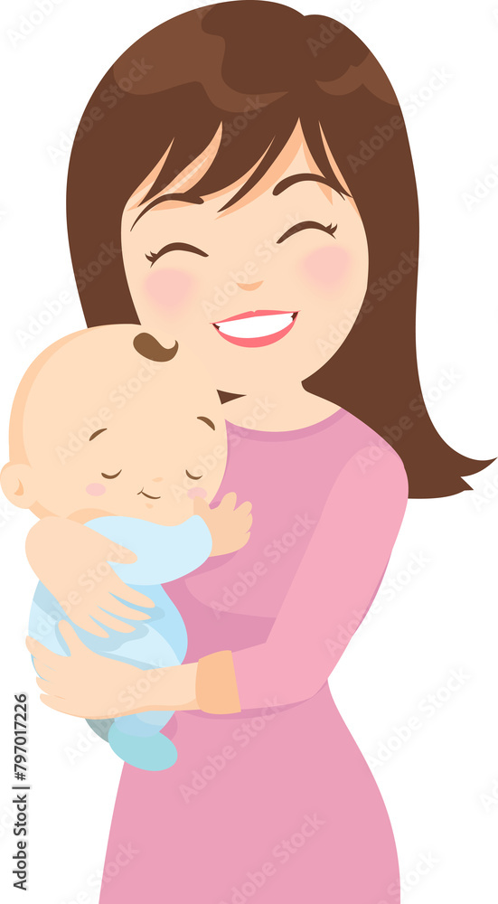 mother holding baby in arms. mom hugging her child mother holding baby in arms. mom hugging her child