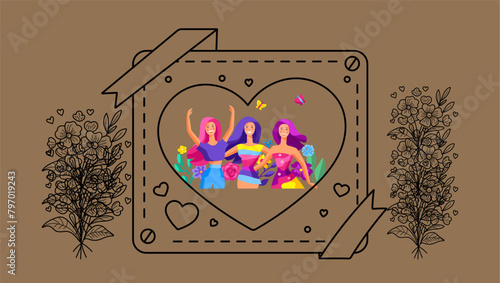 Serenade mom with this enchanting flower box vector, filled with a symphony of delicate petals that sing melodies of love and appreciation. Perfect for expressing heartfelt sentiments on Mother's Day!