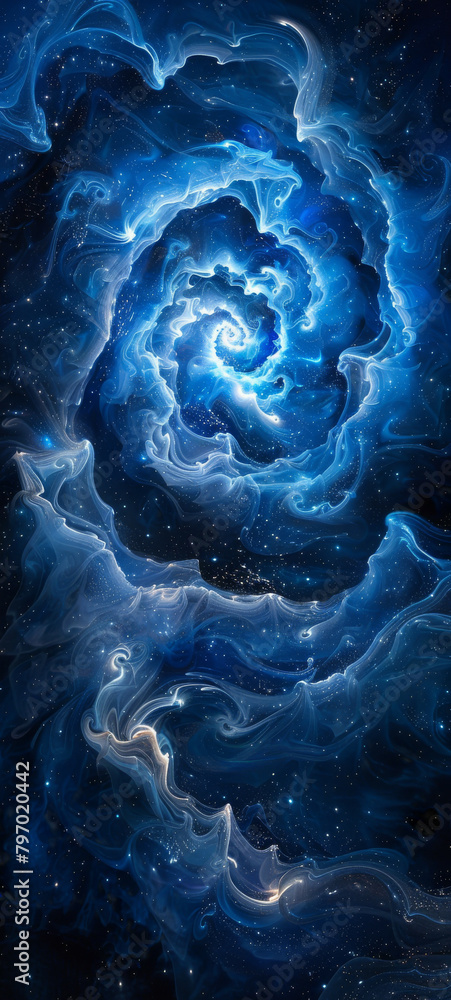 Obraz premium Blue Inferno A Swirl of Flames